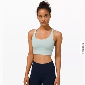 lululemon Energy Longline Bra Medium Support, Size 8, Hazey Jade